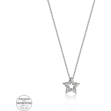 Sanroza Swarovski Taşlı Yıldız Gümüş Kolye