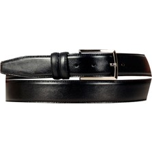 ModeXL Büyük Beden Erkek Kemer 3.5 cm Ince 4086 Siyah