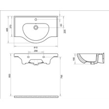 Turavit Yakamoz 080 Etejerli Lavabo