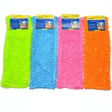 Spark 1050 (4' Lü) Nemli Makarna Mop Ucu Mikrofiber Şönil Paspas Yedeği 50 Cm. Mix Renkler (4 Adet)