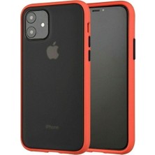 Tekno Gurup Benks Apple iPhone 11 Kılıf Mat Sert Korumalı Tank Silikon Kılıf - Kırmızı + Tam Kaplayan 5D Cam