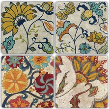 Oscar Stone Doğaltaş Bardak Altlığı  4'lü Set 10 x 10 cm