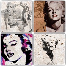 Oscar Stone Doğaltaş Bardak Altlığı  4'lü Set 10 x 10 cm