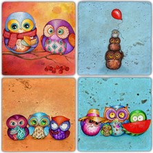 Oscar Stone Doğaltaş Bardak Altlığı  4'lü Set 10 x 10 cm