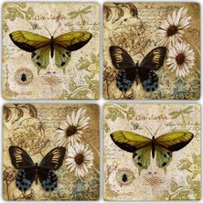 Oscar Stone Doğaltaş Bardak Altlığı  4'lü Set 10 x 10 cm