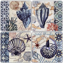 Oscar Stone Doğaltaş Bardak Altlığı  4'lü Set 10 x 10 cm