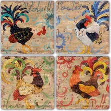 Oscar Stone Doğaltaş Bardak Altlığı  4'lü Set 10 x 10 cm