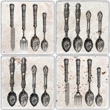 Oscar Stone Doğaltaş Bardak Altlığı  4'lü Set 10 x 10 cm