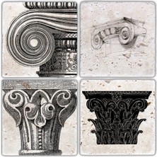 Oscar Stone Doğaltaş Bardak Altlığı  4'lü Set 10 x 10 cm