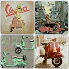 Oscar Stone Doğaltaş Bardak Altlığı  4'lü Set 10 x 10 cm