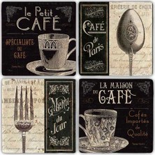 Oscar Stone Doğaltaş Bardak Altlığı  4'lü Set 10 x 10 cm