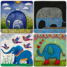 Oscar Stone Doğaltaş Bardak Altlığı  4'lü Set 10 x 10 cm