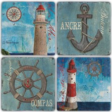 Oscar Stone Doğaltaş Bardak Altlığı  4'lü Set 10 x 10 cm