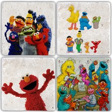 Oscar Stone Doğaltaş Bardak Altlığı  4'lü Set 10 x 10 cm