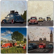 Oscar Stone Doğaltaş Bardak Altlığı  4'lü Set 10 x 10 cm