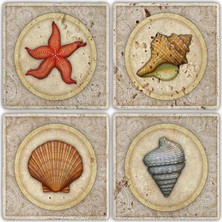 Oscar Stone Doğaltaş Bardak Altlığı - 4'lü Set 10 x 10 cm