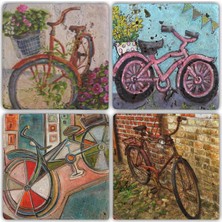 Oscar Stone Doğaltaş Bardak Altlığı - 4'lü Set 10 x 10 cm