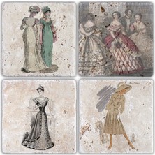 Oscar Stone Doğaltaş Bardak Altlığı - 4'lü Set 10 x 10 cm