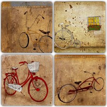 Oscar Stone Doğaltaş Bardak Altlığı - 4'lü Set 10 x 10 cm