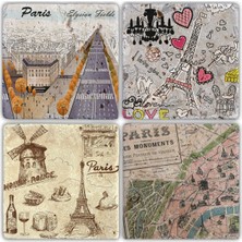 Oscar Stone Doğaltaş Bardak Altlığı - 4'lü Set 10 x 10 cm