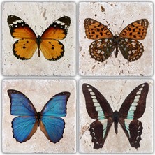 Oscar Stone Doğaltaş Bardak Altlığı - 4'lü Set 10 x 10 cm