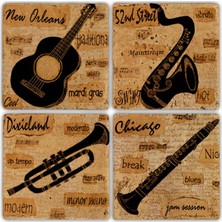 Oscar Stone Doğaltaş Bardak Altlığı - 4'lü Set 10 x 10 cm