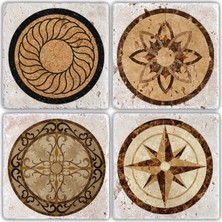 Oscar Stone Doğaltaş Bardak Altlığı - 4'lü Set 10 x 10 cm