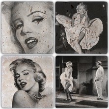 Oscar Stone Doğaltaş Bardak Altlığı - 4'lü Set 10 x 10 cm
