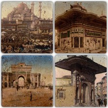 Oscar Stone Doğaltaş Bardak Altlığı - 4'lü Set 10 x 10 cm