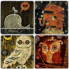 Oscar Stone Doğaltaş Bardak Altlığı - 4'lü Set 10 x 10 cm