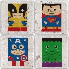 Oscar Stone Doğaltaş Bardak Altlığı - 4'lü Set 10 x 10 cm