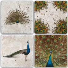 Oscar Stone Doğaltaş Bardak Altlığı - 4'lü Set 10 x 10 cm