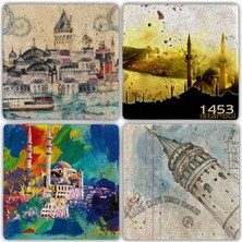 Oscar Stone Doğaltaş Bardak Altlığı - 4'lü Set 10 x 10 cm