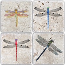 Oscar Stone Doğaltaş Bardak Altlığı - 4'lü Set 10 x 10 cm