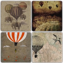 Oscar Stone Doğaltaş Bardak Altlığı - 4'lü Set 10 x 10 cm