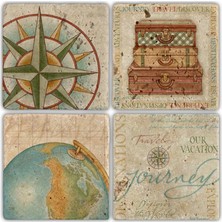 Oscar Stone Doğaltaş Bardak Altlığı - 4'lü Set 10 x 10 cm