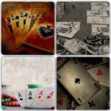 Oscar Stone Doğaltaş Bardak Altlığı - 4'lü Set 10 x 10 cm