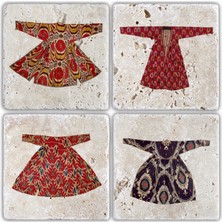 Oscar Stone Doğaltaş Bardak Altlığı - 4'lü Set 10 x 10 cm