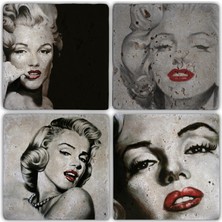 Oscar Stone Doğaltaş Bardak Altlığı - 4'lü Set 10 x 10 cm