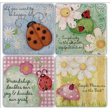 Oscar Stone Doğaltaş Bardak Altlığı - 4'lü Set 10 x 10 cm