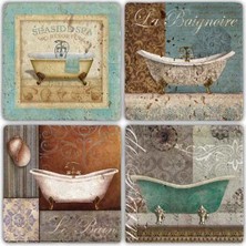 Oscar Stone Doğaltaş Bardak Altlığı - 4'lü Set 10 x 10 cm