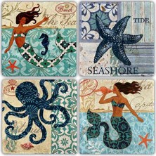 Oscar Stone Doğaltaş Bardak Altlığı - 4'lü Set 10 x 10 cm