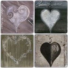 Oscar Stone Doğaltaş Bardak Altlığı - 4'lü Set 10 x 10 cm