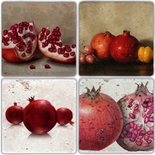 Oscar Stone Doğaltaş Bardak Altlığı - 4'lü Set 10 x 10 cm