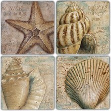 Oscar Stone Doğaltaş Bardak Altlığı - 4'lü Set 10 x 10 cm