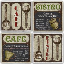 Oscar Stone Doğaltaş Bardak Altlığı - 4'lü Set 10 x 10 cm