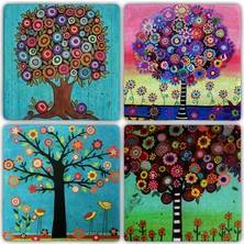 Oscar Stone Doğaltaş Bardak Altlığı - 4'lü Set 10 x 10 cm