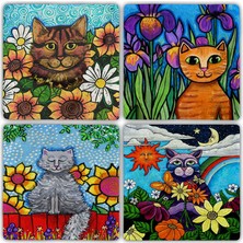 Oscar Stone Doğaltaş Bardak Altlığı - 4'lü Set 10 x 10 cm