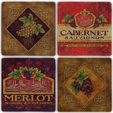 Oscar Stone Doğaltaş Bardak Altlığı - 4'lü Set 10 x 10 cm