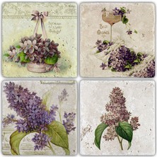 Oscar Stone Doğaltaş Bardak Altlığı - 4'lü Set 10 x 10 cm